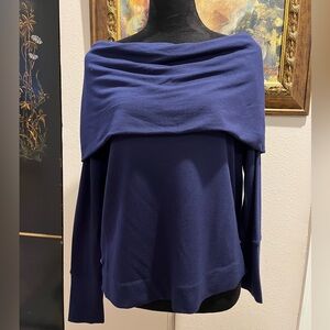 Lilly Pulitzer Belinda Pullover Off-Shoulder - True Navy Small NWT